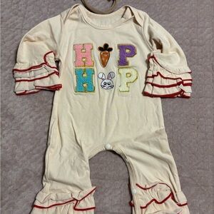 Cream and Red Kids One Piece Easter Outfit